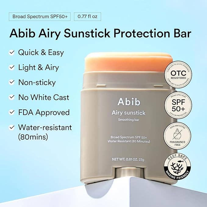 Abib - Airy Sunstick Smoothing Bar SPF50 23g 0.81oz - XQ