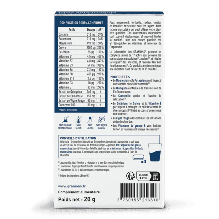Granions Muscle Relaxant Tablets - XQ