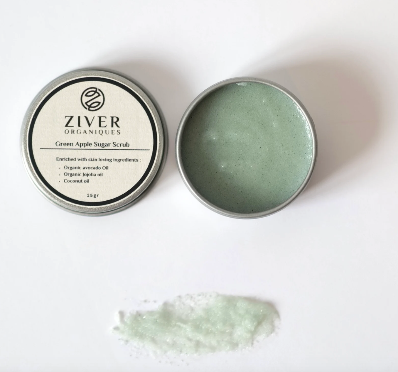 Ziver Organiques - Green Apple Sugar Lip Scrub (15g) - XQ
