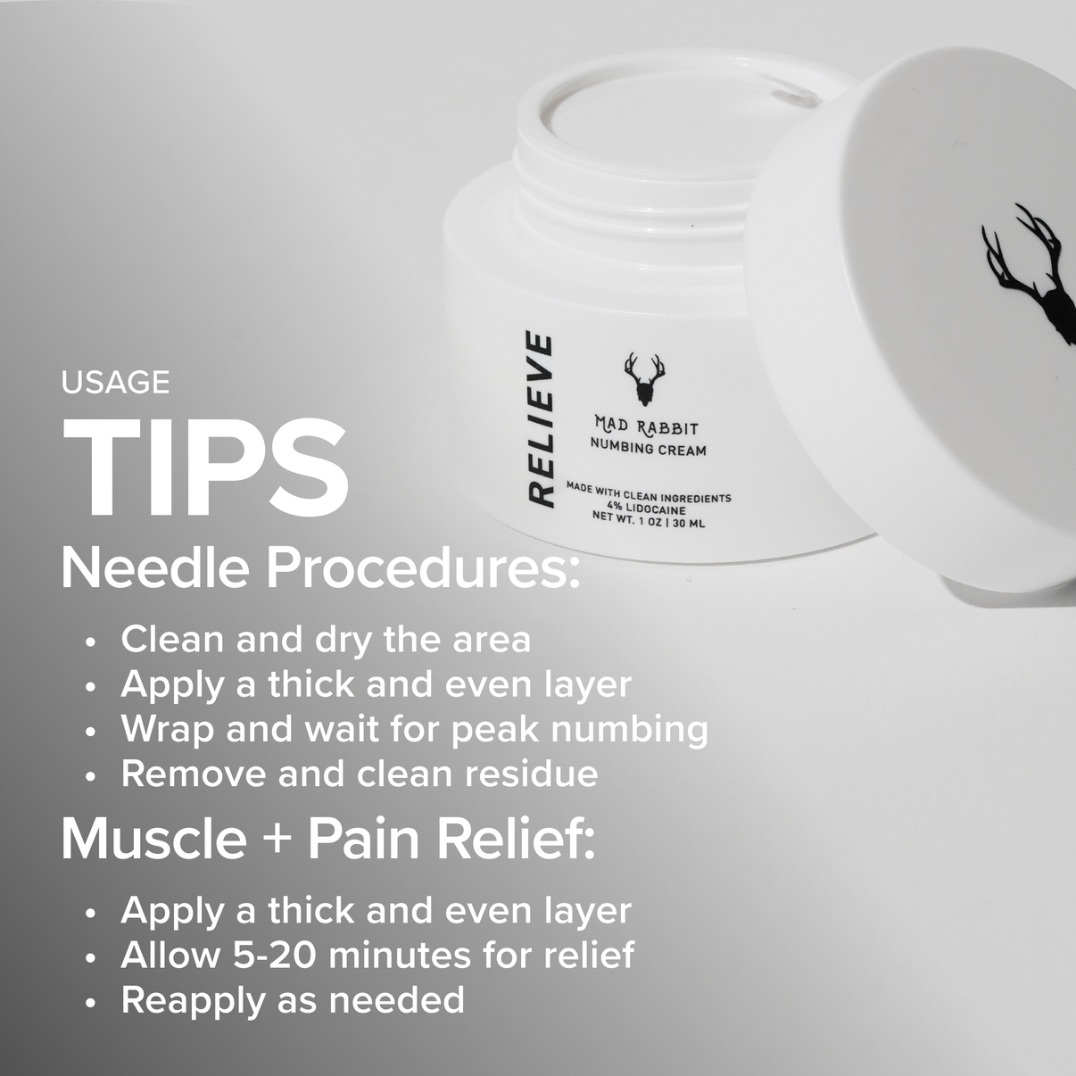 MAD RABBIT - RELIEVE Numbing Cream - 1․5 oz - XQ