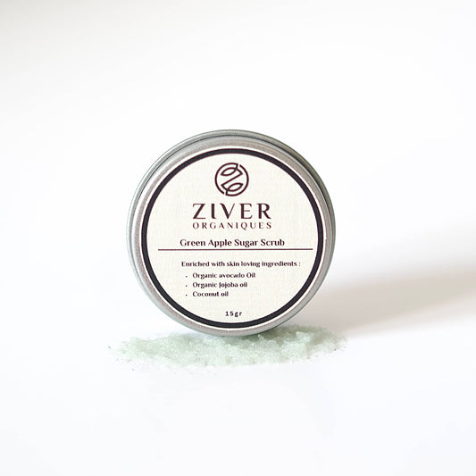 Ziver Organiques - Green Apple Sugar Lip Scrub (15g) - XQ