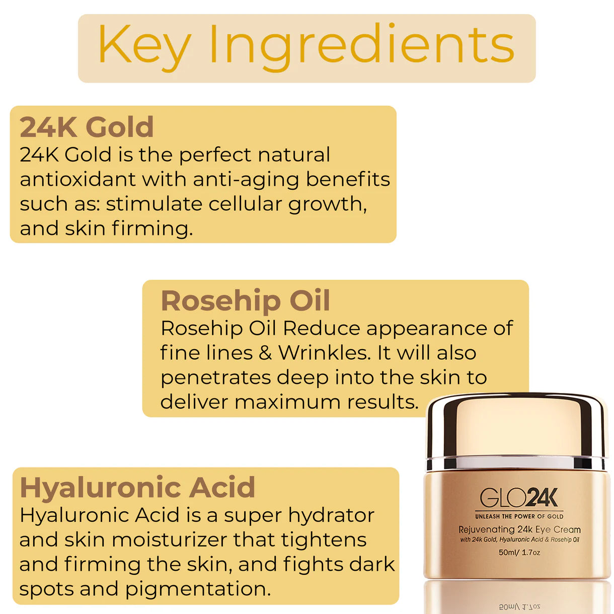 GLO24K Rejuvenating 24K Eye Cream 1.7oz - XQ
