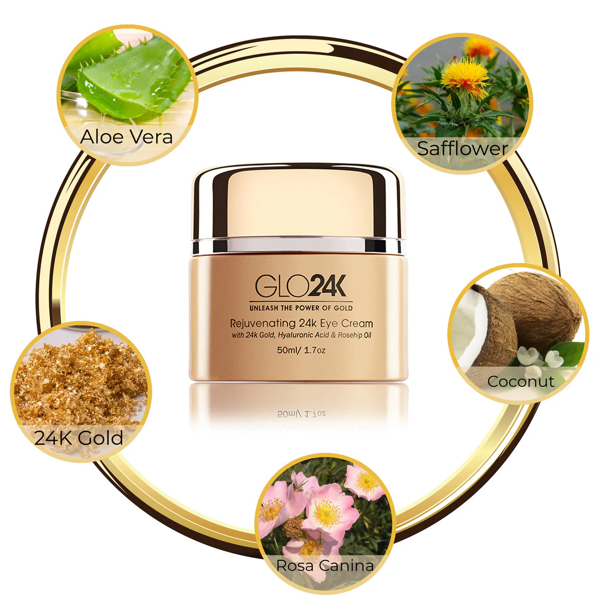 GLO24K Rejuvenating 24K Eye Cream 1.7oz - XQ