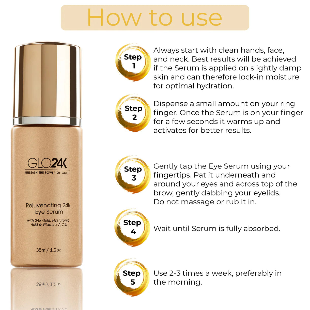 GLO24K Rejuvenating 24K Eye Serum 1.2oz - XQ