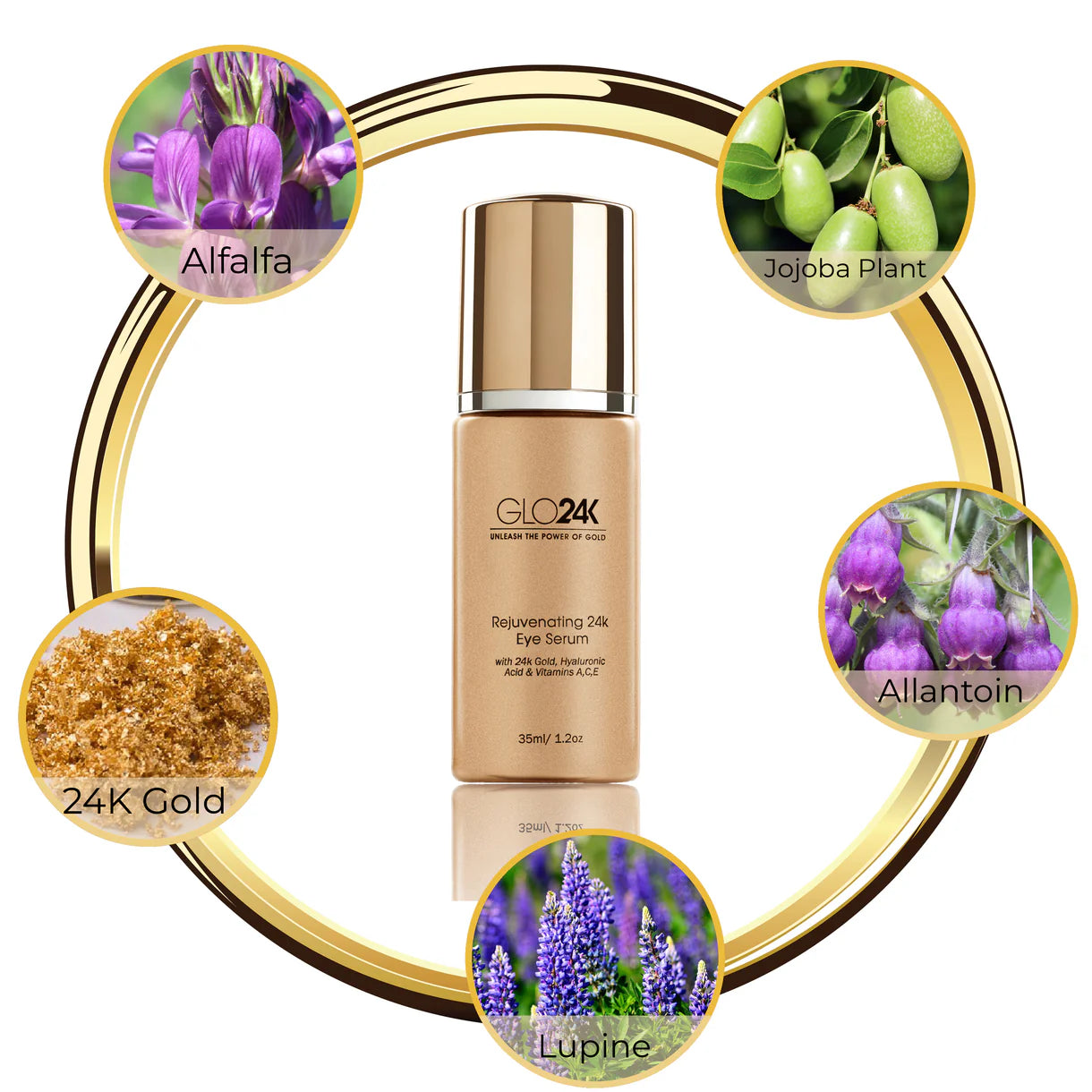 GLO24K Rejuvenating 24K Eye Serum 1.2oz - XQ