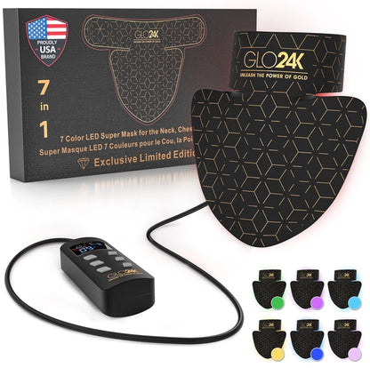 GLO24K 7 Color LED Photon Rejuvenation Super Mask Red Light - XQ