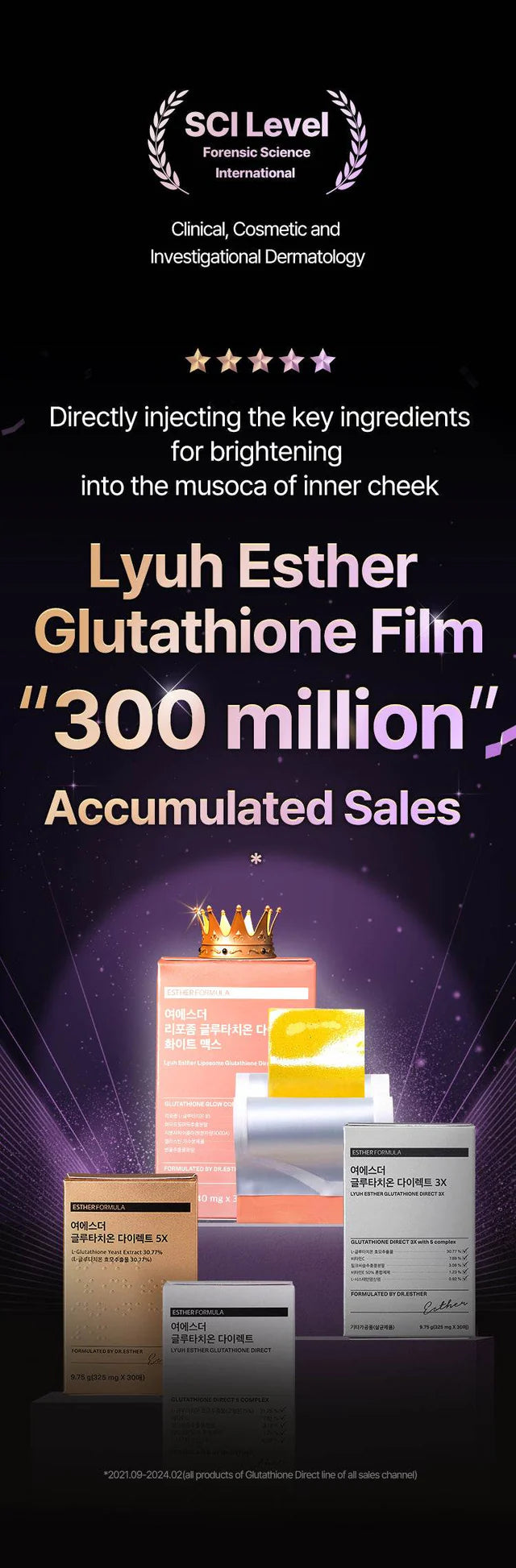 Esther Formula - Liposome Glutathione Direct White Max Transdermal Film - XQ