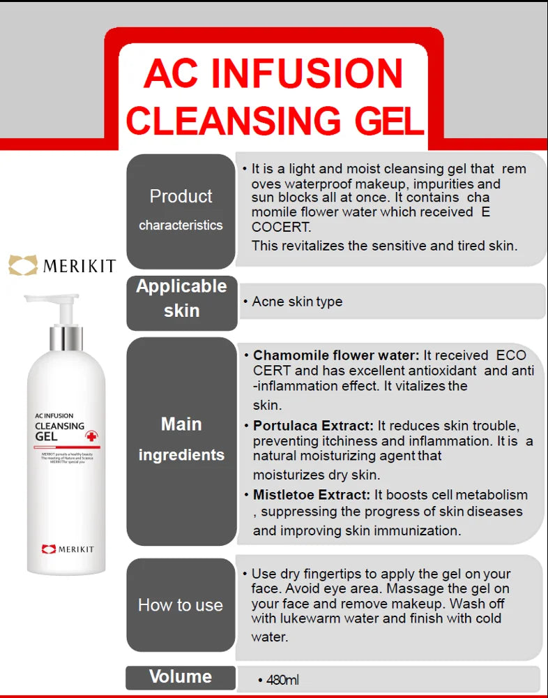 MERIKIT AC Infusion Cleansing Gel 480ml - XQ