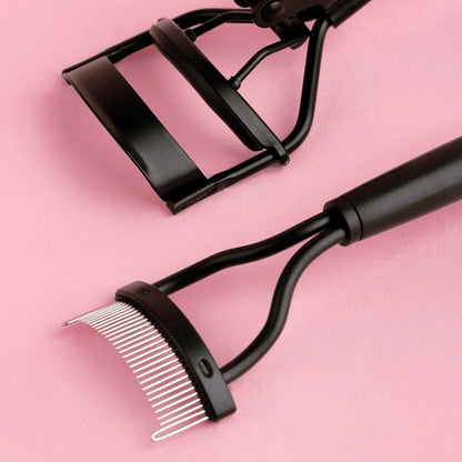 Stainless Steel Eyelash Comb & Curler Combo - XQ