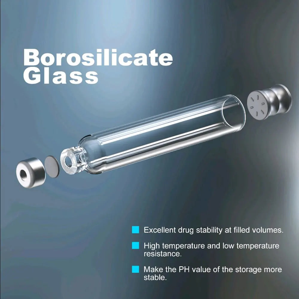 Empty Refillable Glass Vials Cartridges 3ml - Serum & Peptide Pen - XQ