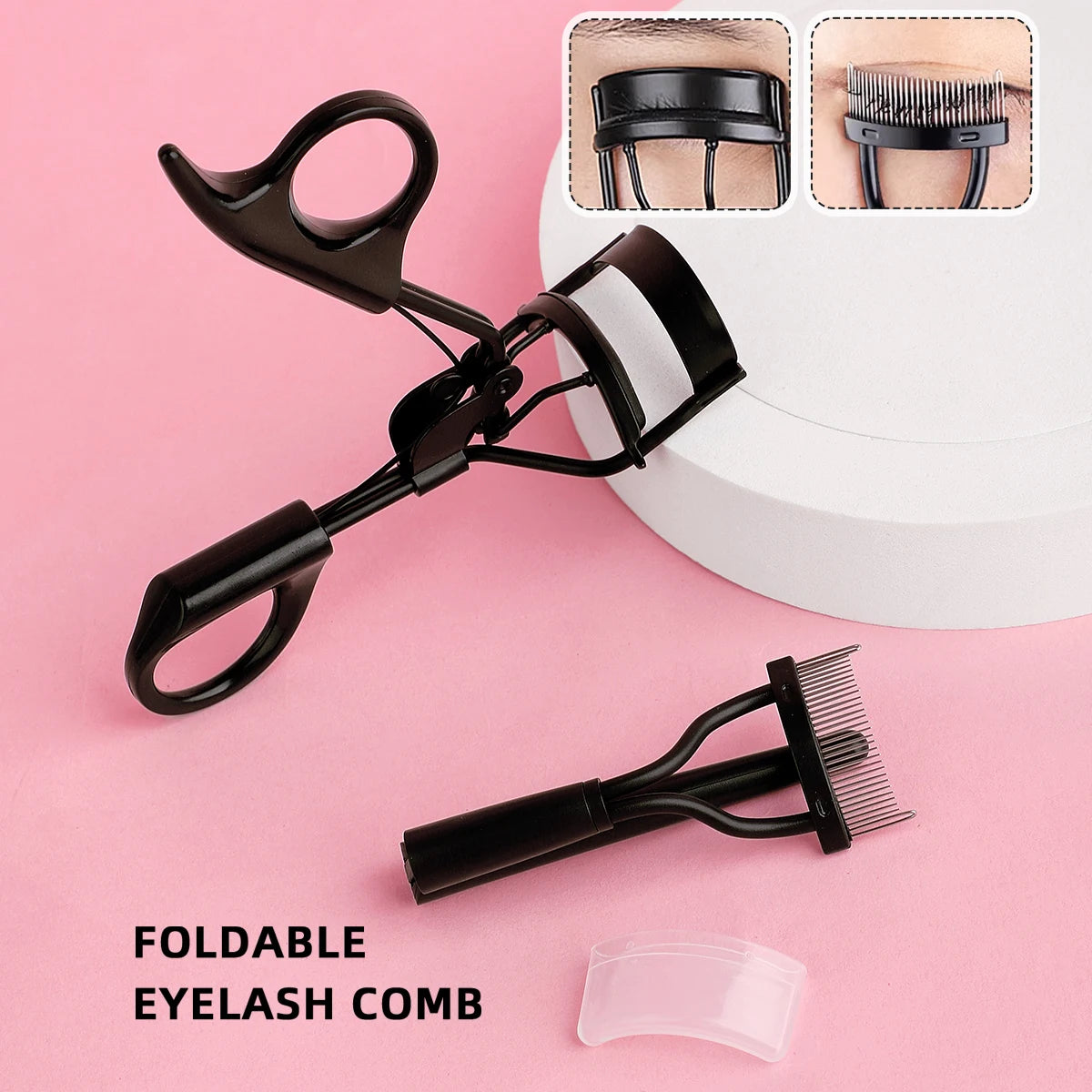 Stainless Steel Eyelash Comb & Curler Combo - XQ