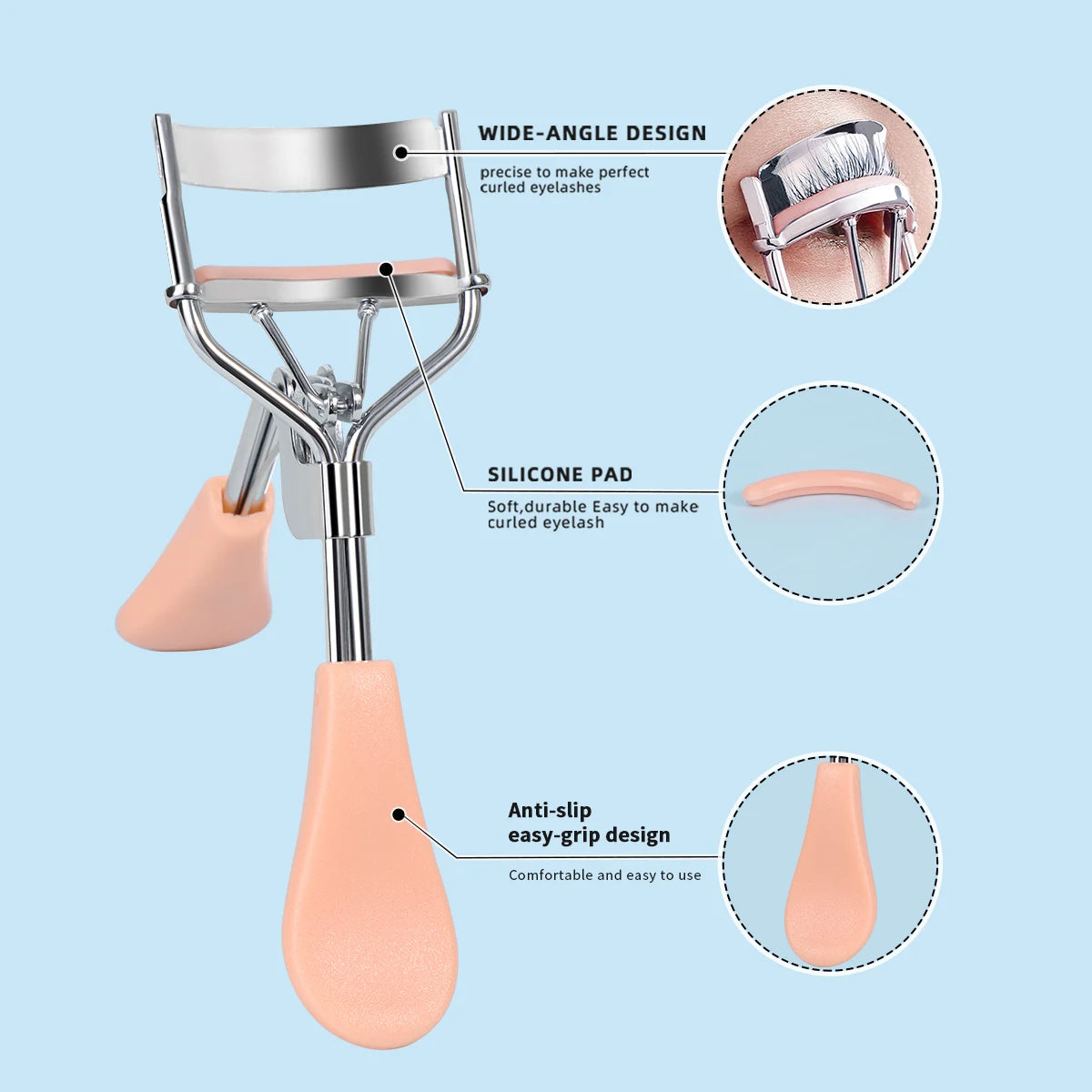 Stainless Steel Eyelash Comb & Curler Combo - XQ