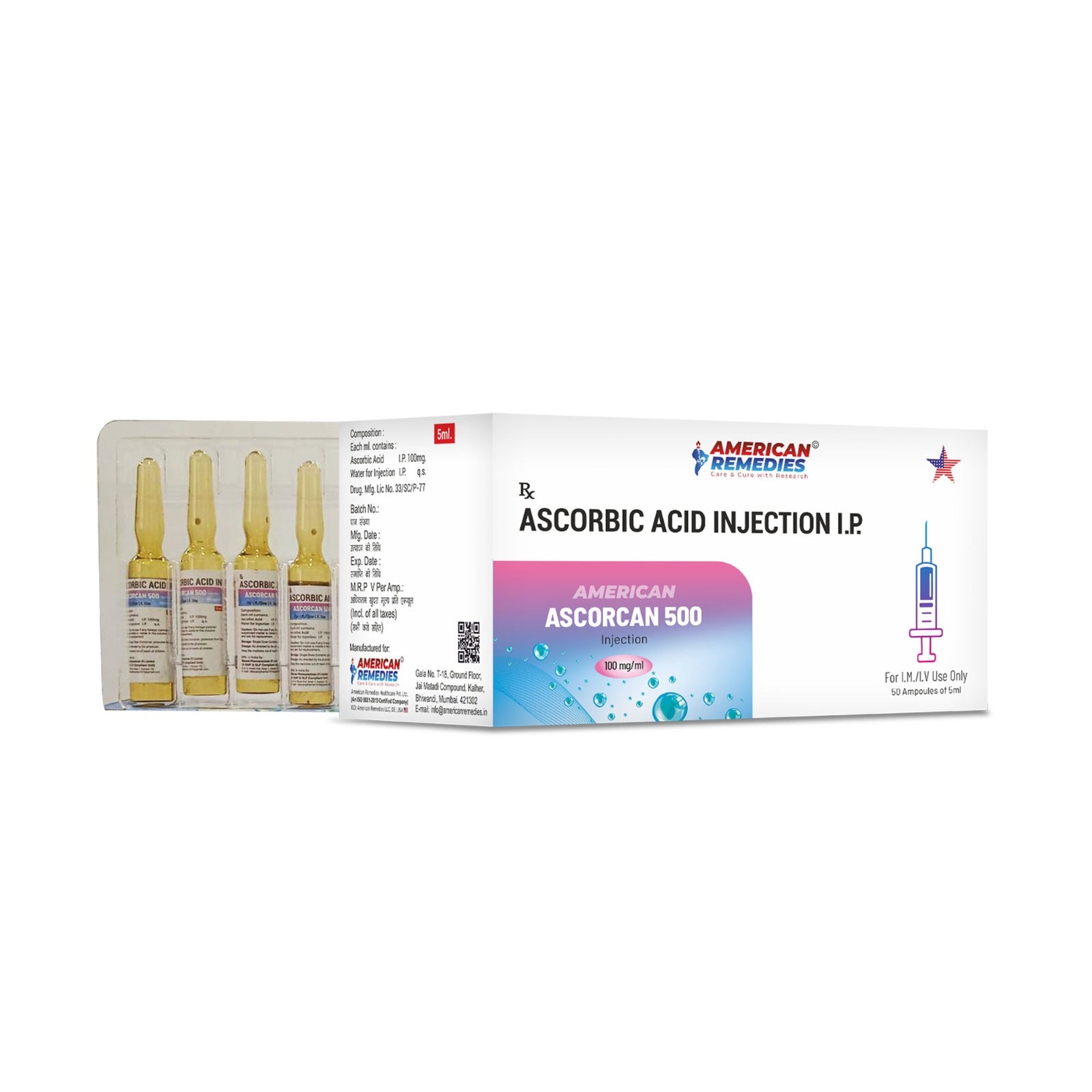 American Remedies - Vitamin C Ascorbic Acid - XQ
