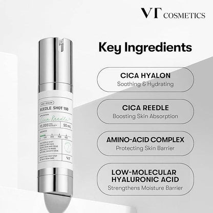 VT COSMETICS - CICA Reedle Shot 100 Essence 50ml 1.69 fl oz - XQ