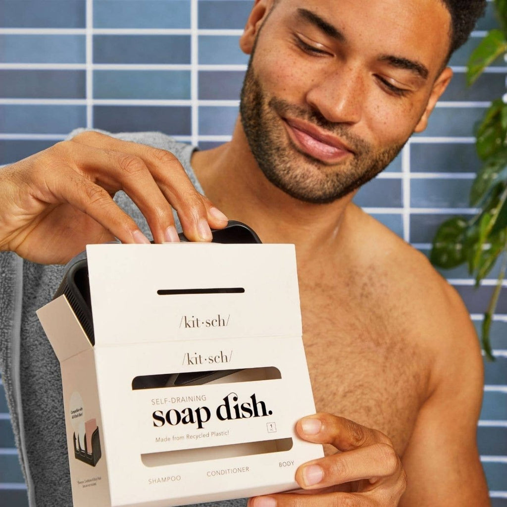/kit•sch/ - Black Self - Draining Soap Dish - XQ