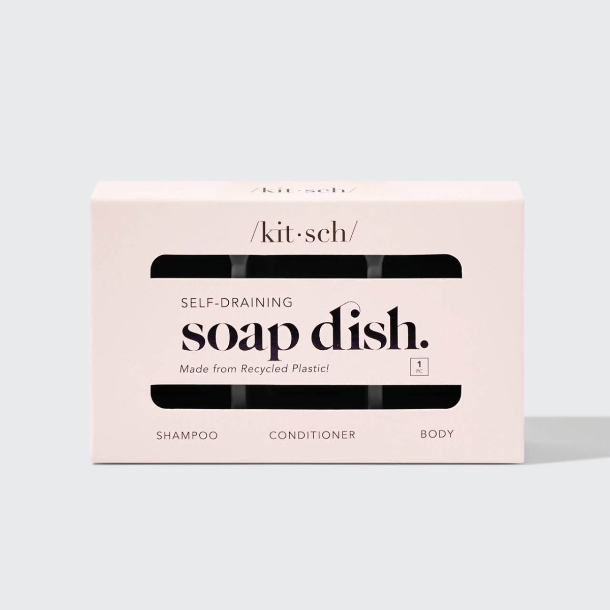 /kit•sch/ - Black Self - Draining Soap Dish - XQ