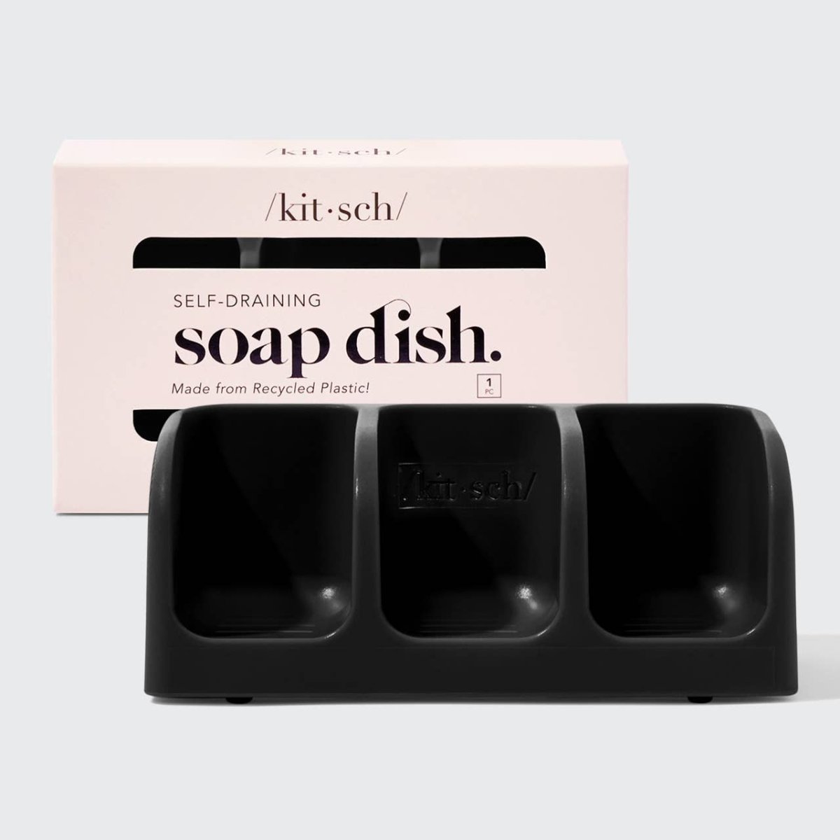/kit•sch/ - Black Self - Draining Soap Dish - XQ