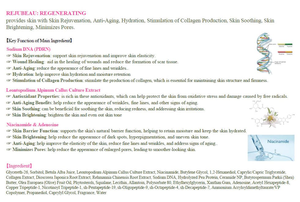 Rejubeau Regenerating Moisturizing: Rejuvenating 30ml - XQ